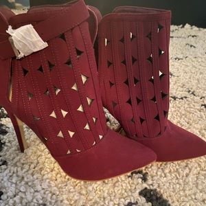 Burgundy Booties! Brand new!